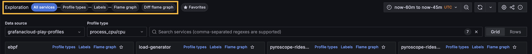 Select an Exploration type to begin