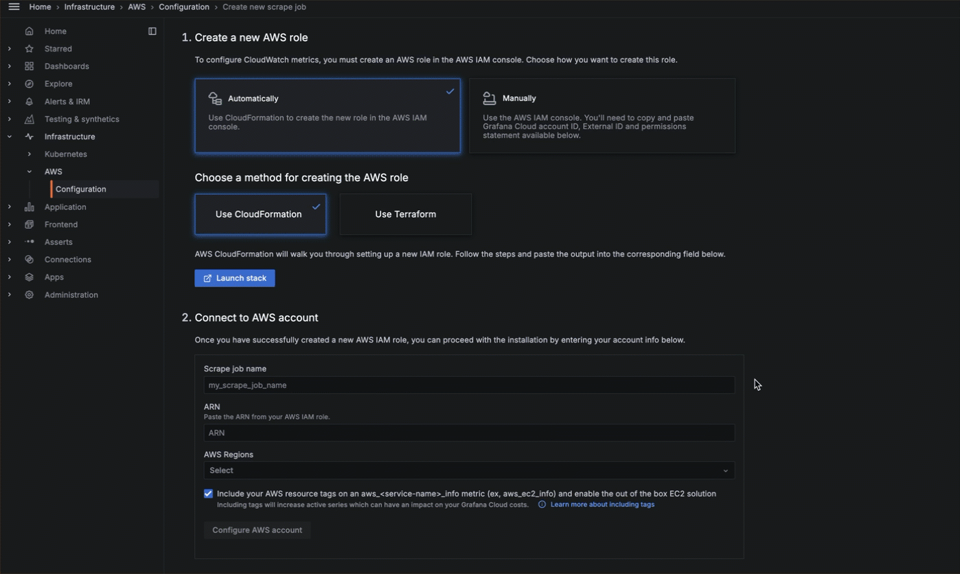 Metrics configuration