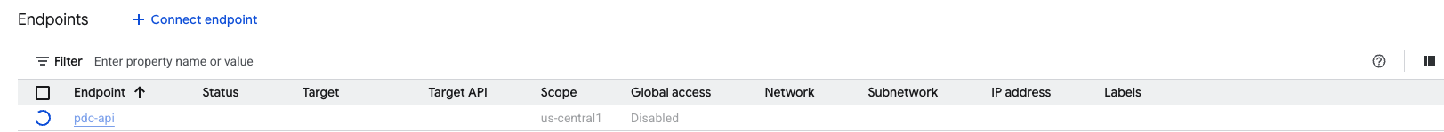 Waiting for endpoint to be create