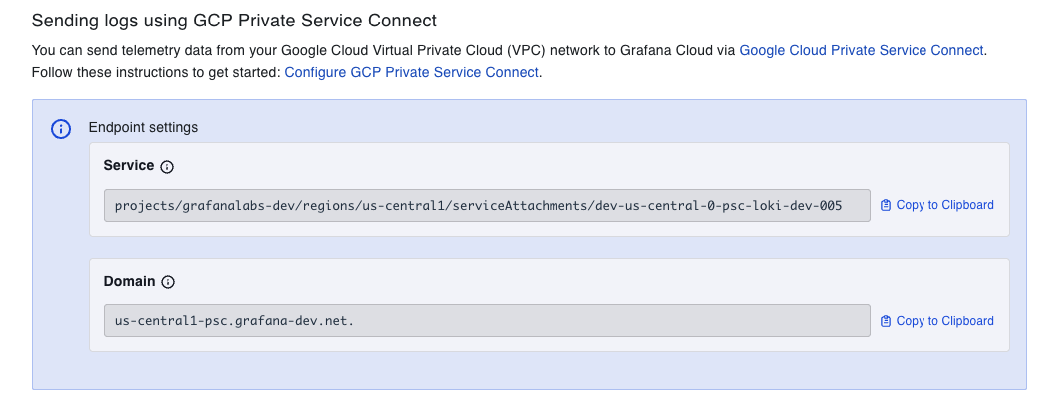 Find Service Attachment URI