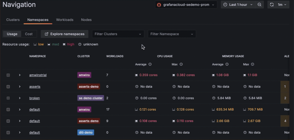 Selecting multiple clusters