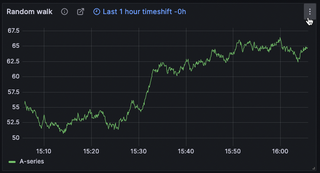 Panel with menu displayed