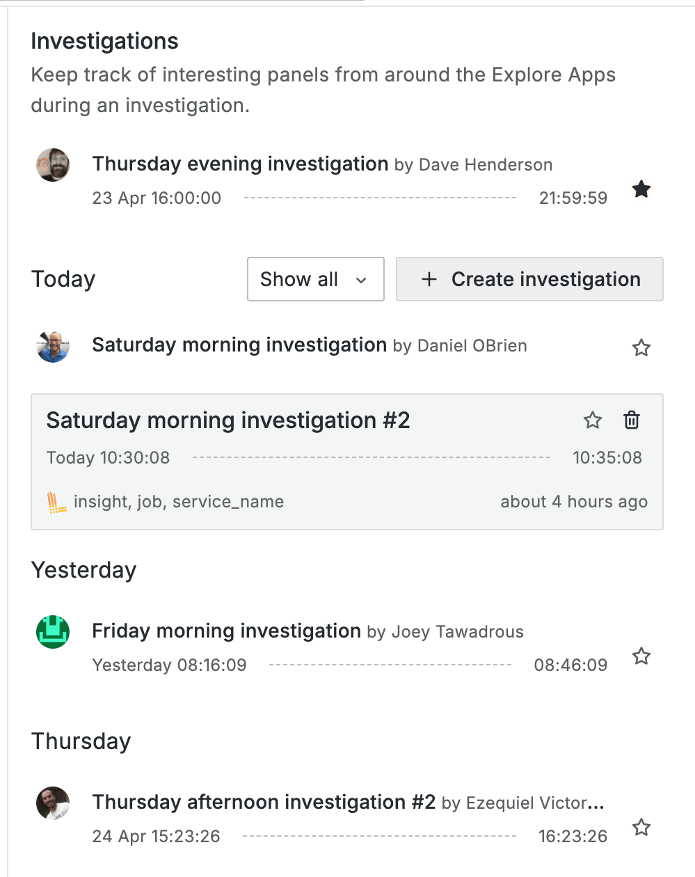 Investigations App