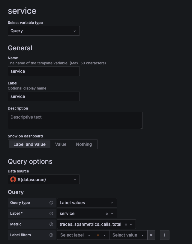 Custom service graph service variable