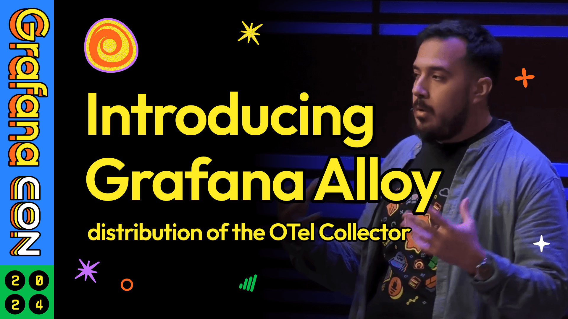 Click to watch and listen to Introducing Grafana Alloy, a distribution of the OTel Collector