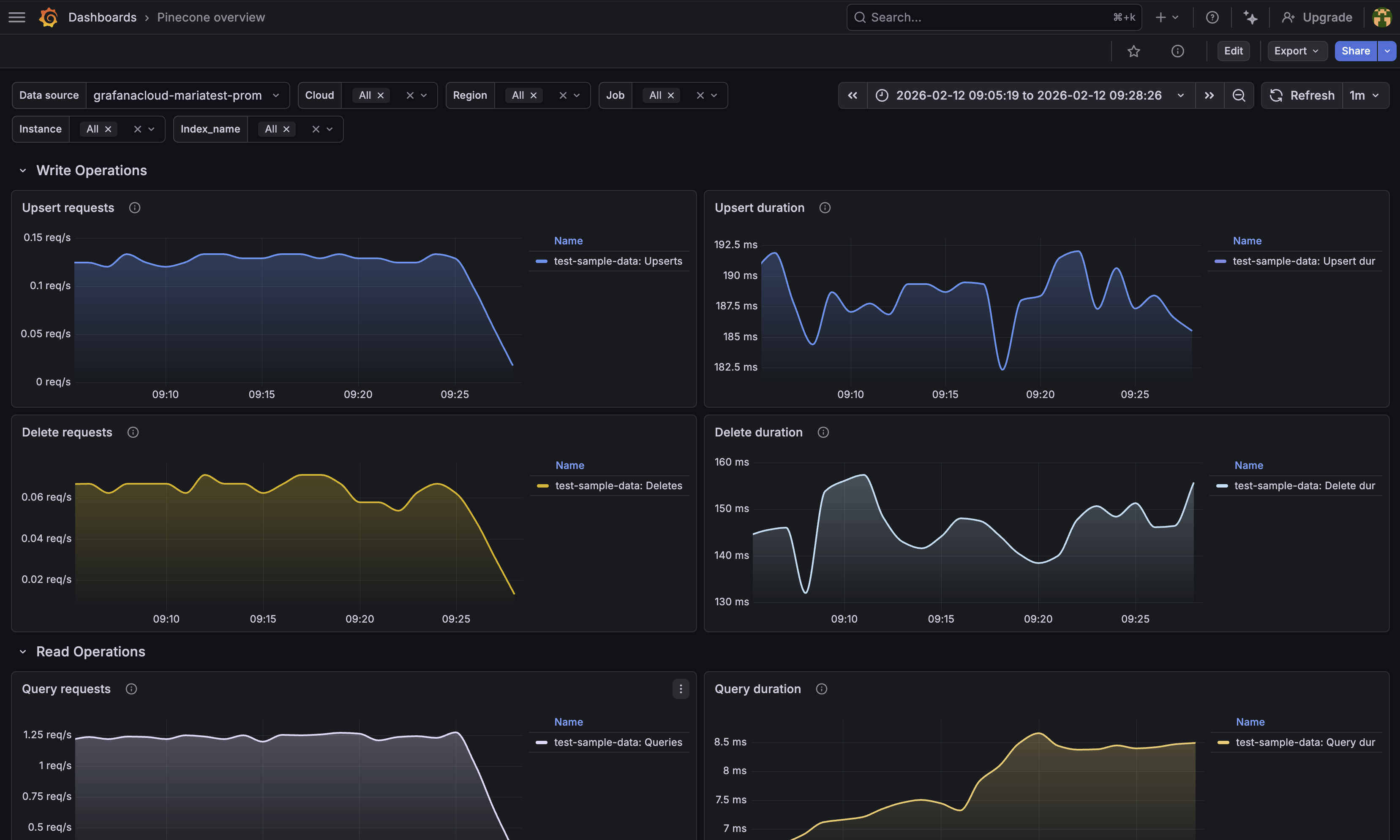 Pinecone overview write operations