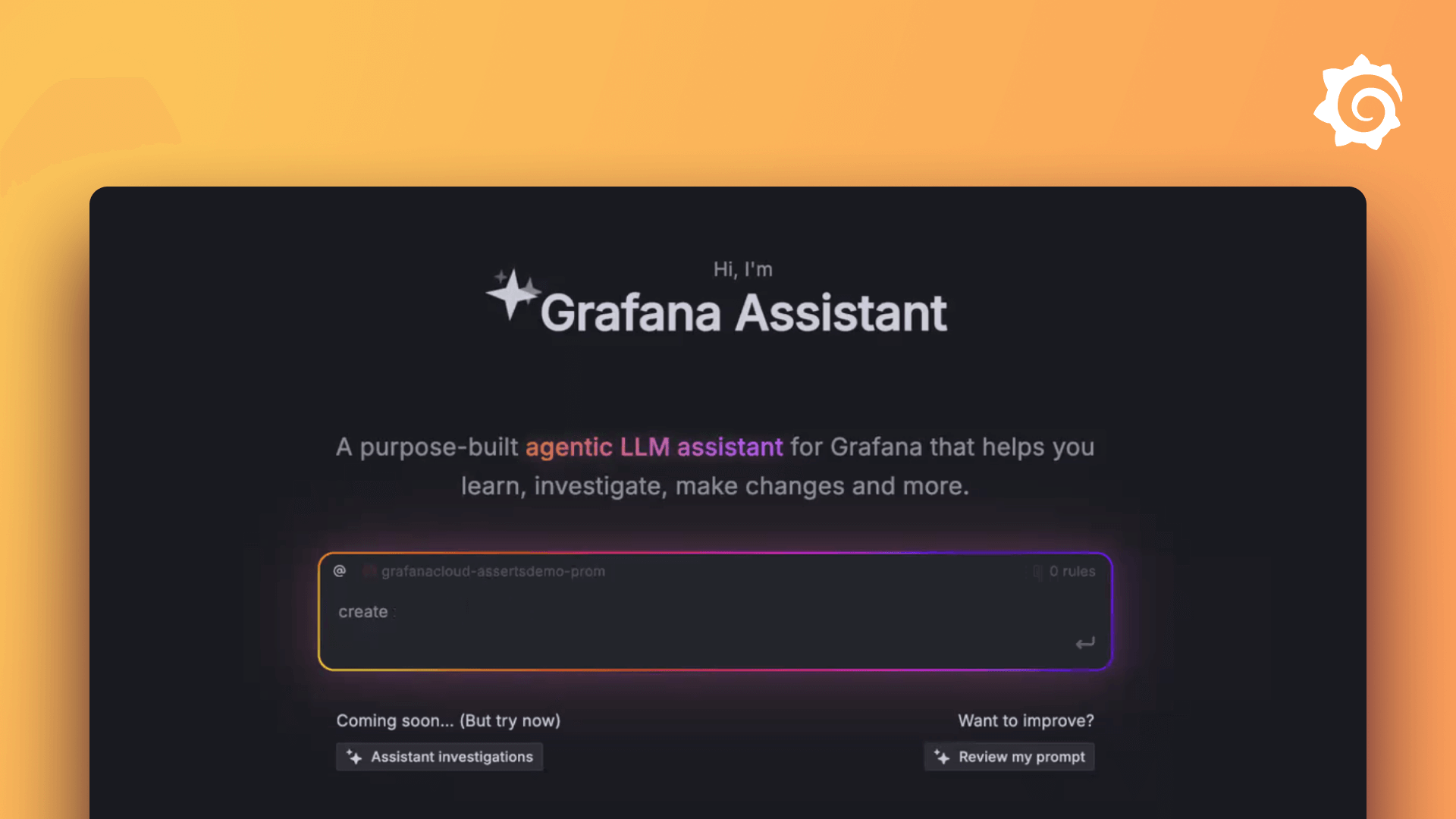 Start with Grafana Assistant 