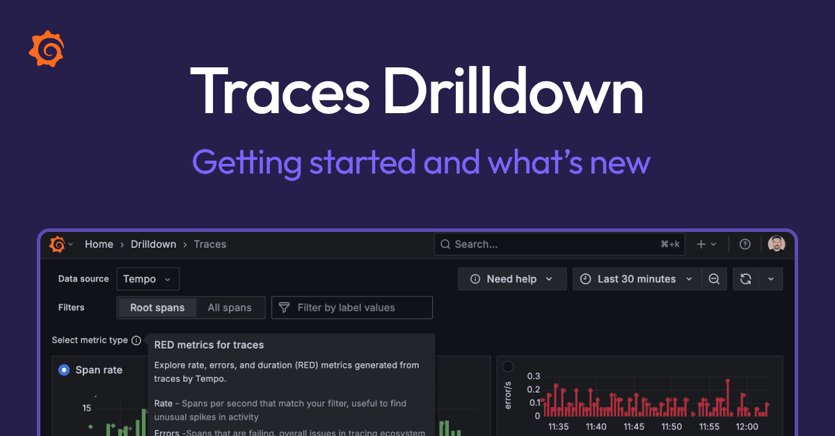 Queryless tracing for faster root-cause analysis: Grafana Traces Drilldown is generally available