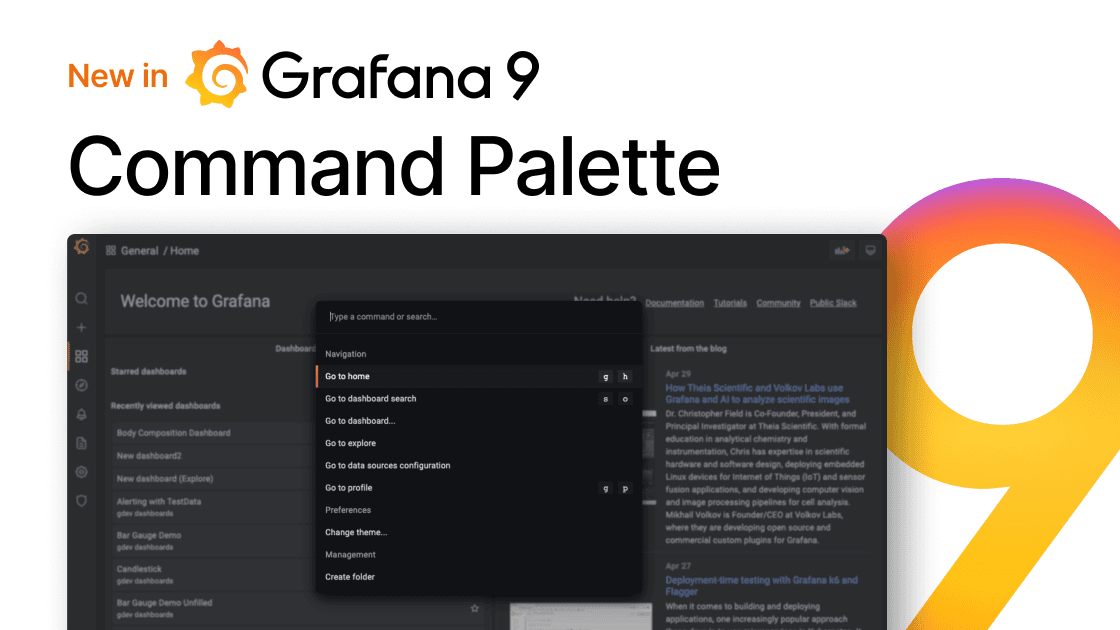 New in Grafana 9: Introducing the command palette