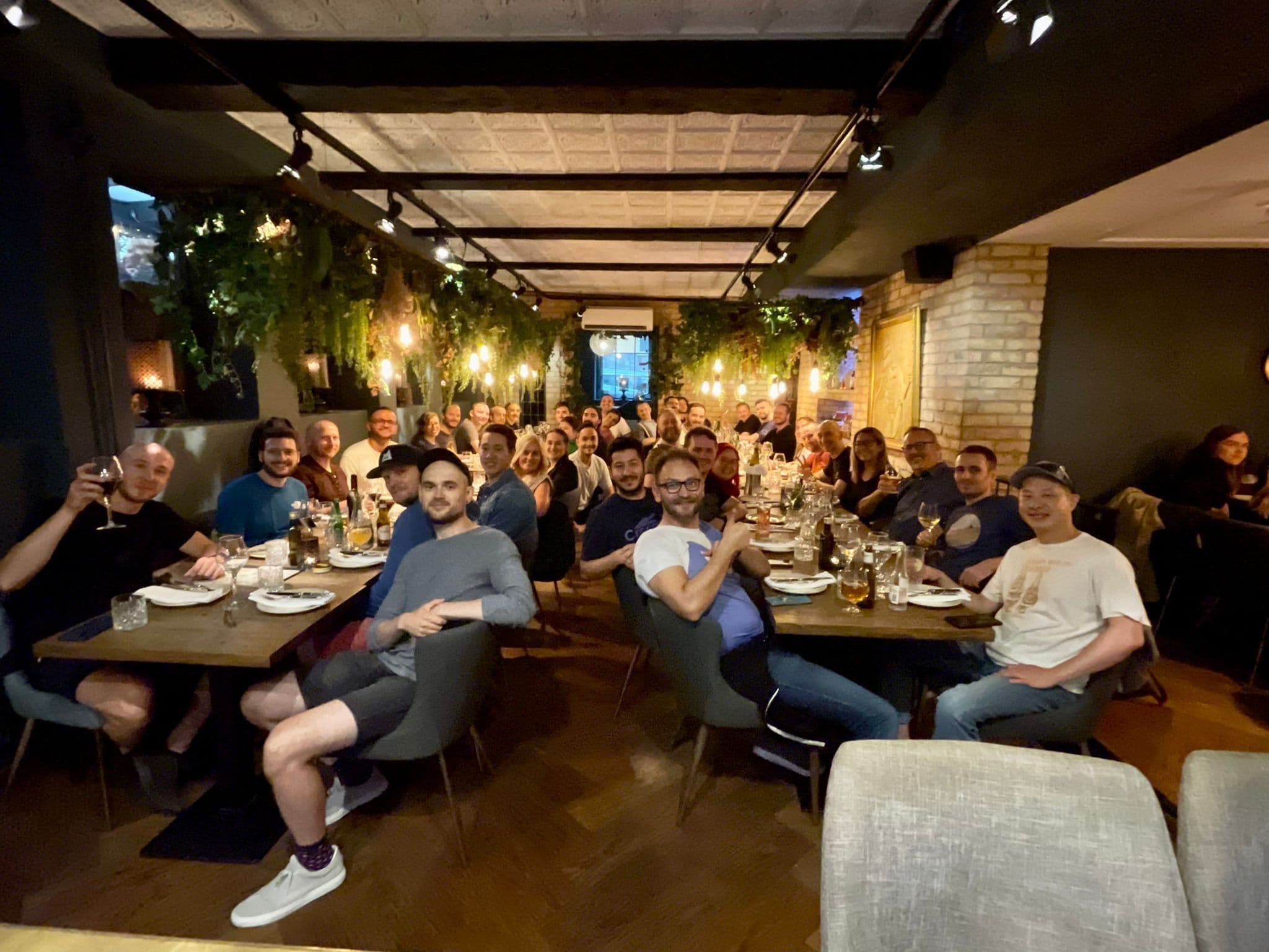 Photo of the k6 team at an offsite meeting.