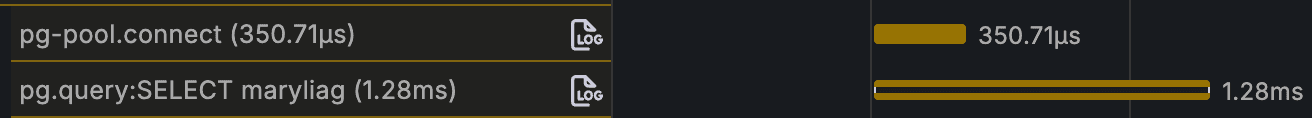 connection and SELECT qeury spans