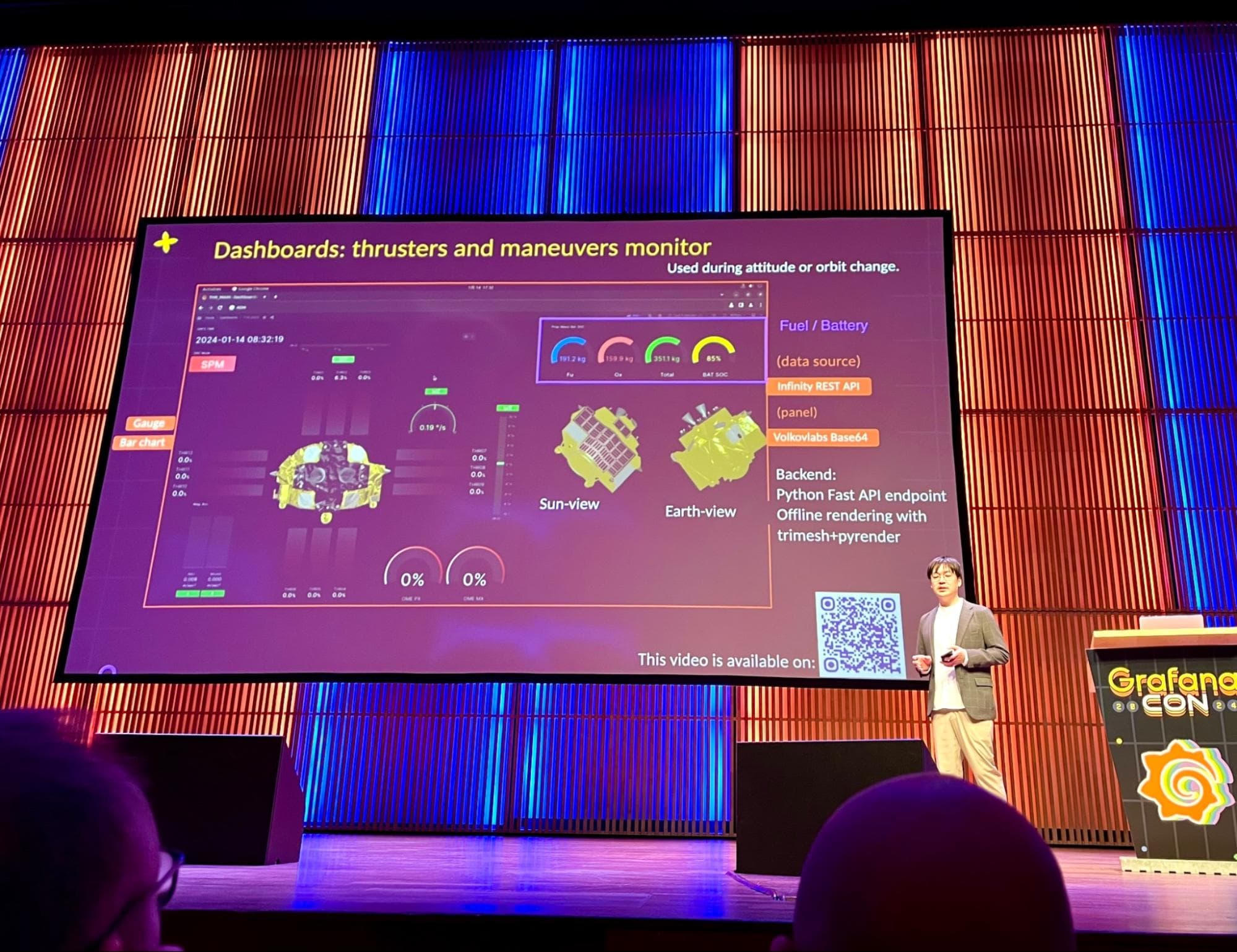 Picture of the JAXA talk during GrafanaCON 2024