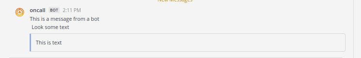 Oncall bot message