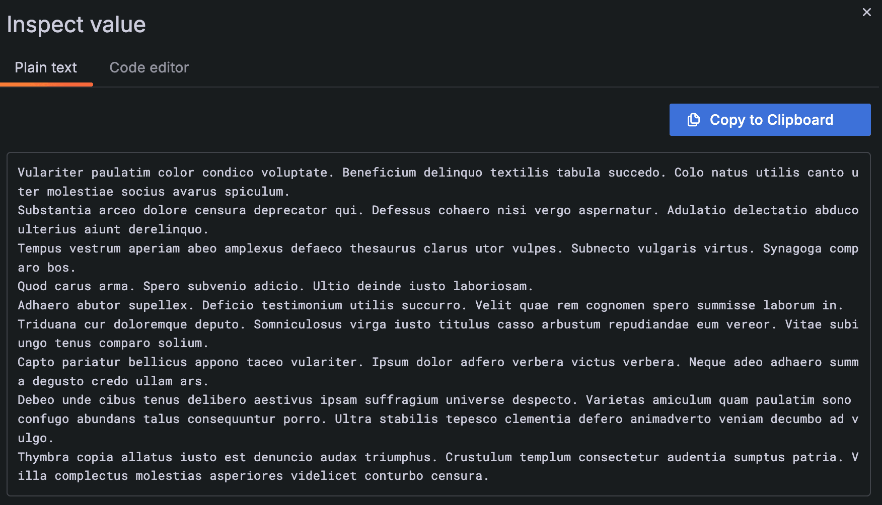 A screenshot of inspect values.