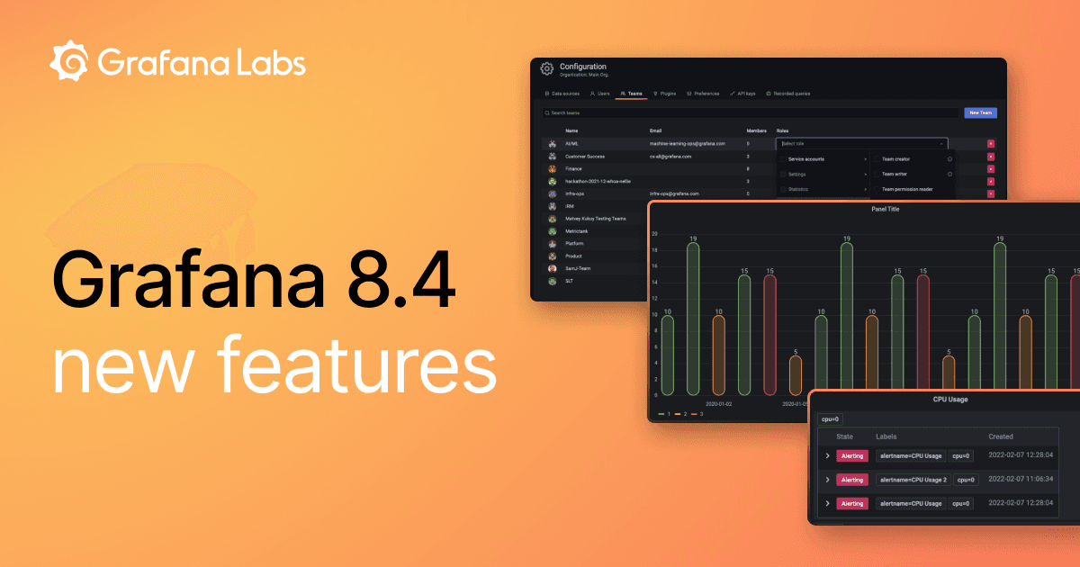 Grafana 8.4 release: new panels, better query caching, increased security, accessibility features, and more!