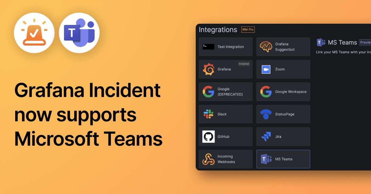 How to configure Grafana Incident with Microsoft Teams