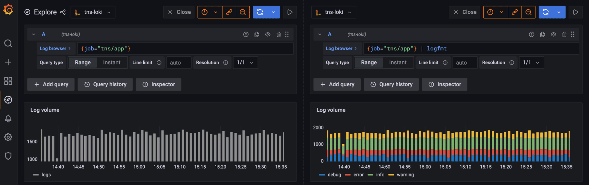 New in Grafana 8.4: How to use full-range log volume histograms with Grafana Loki