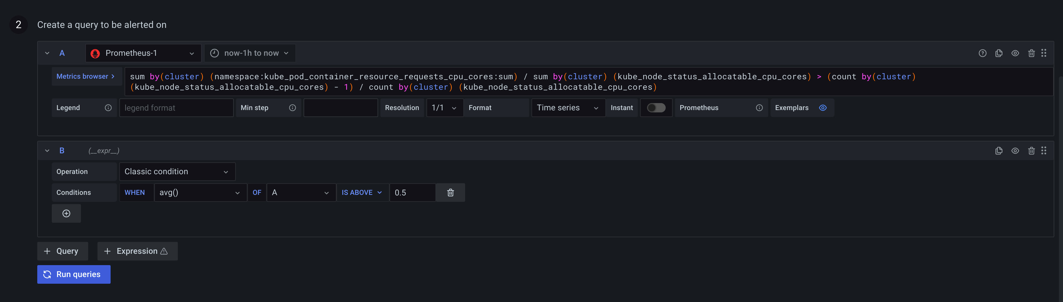 Query section classic condition