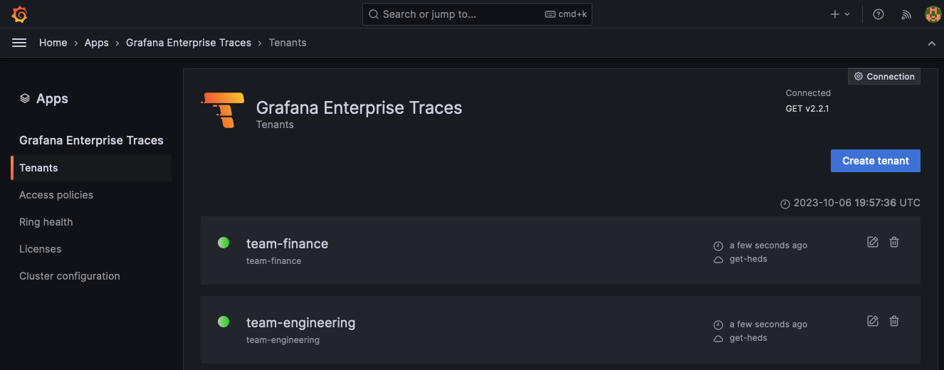 Add two new tenants using the GET plugins