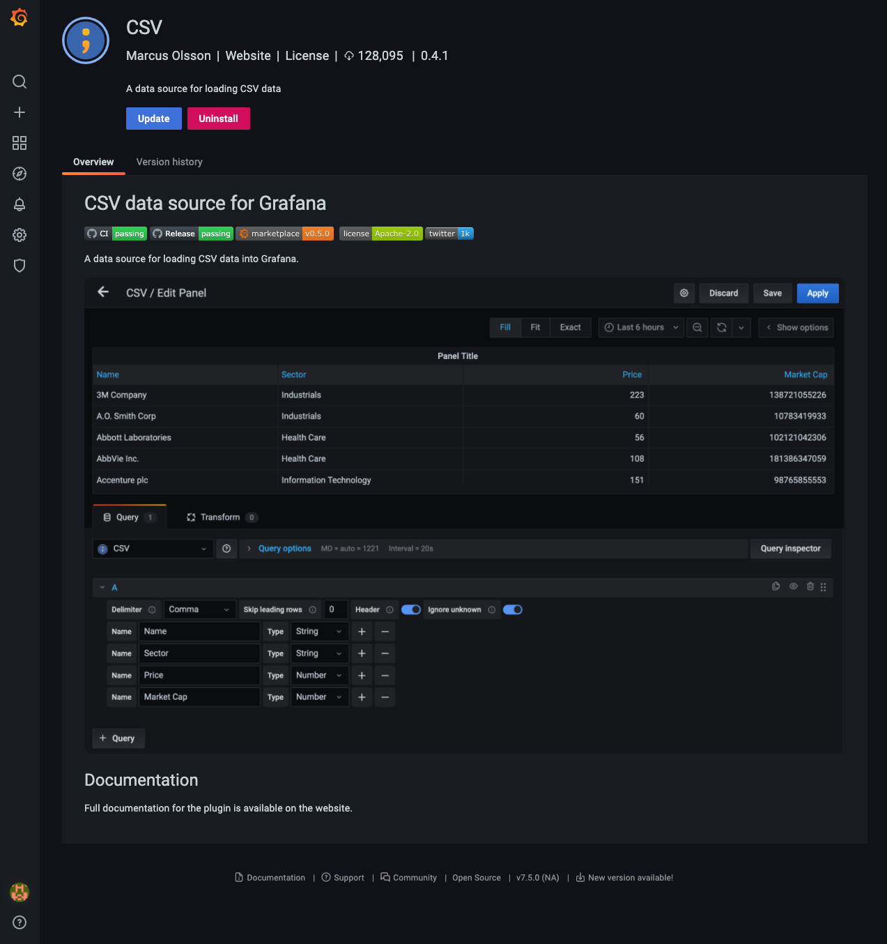 Plugin catalog update
